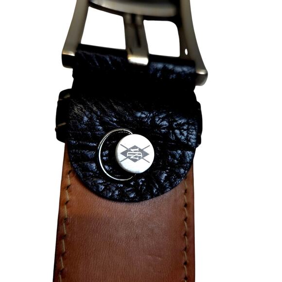 Martin Dingman‎ Womens Leather Casual Dress Belt White Stitch Sz 32 Made In USA